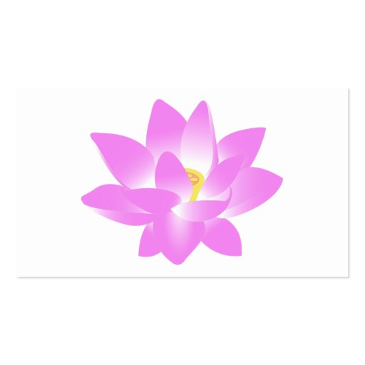 Pink Lotus Flower Business Card Template (back side)
