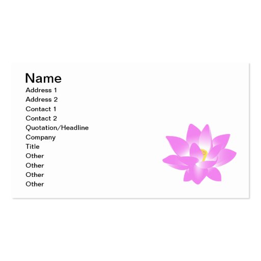 Pink Lotus Flower Business Card Template