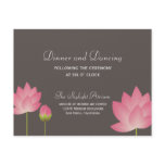 Pink lotus flower gray wedding reception enclosure invites