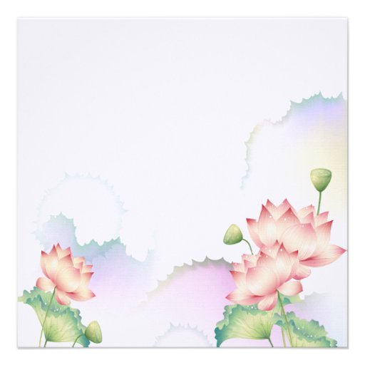 Pink Lotus Flower Invitation
