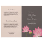 Pink lotus flower modern gray wedding program full color flyer