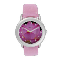 Pink lotus flower Peace design Wrist Watch at Zazzle