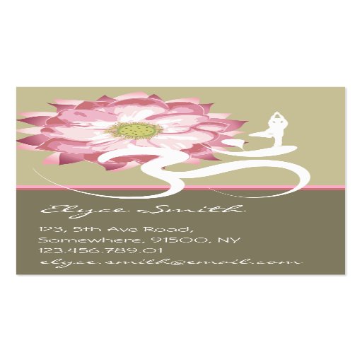 Pink Lotus Flower Yoga Om Zen Asian Profile Card Business Card Template