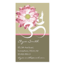 Pink Lotus Flower Yoga Om Zen Asian Profile Card Business Card Template