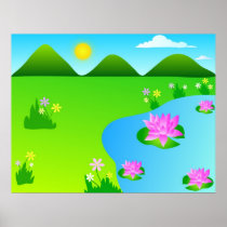 Pink lotus flowers - Poster