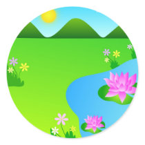 Pink lotus flowers - Sticker by cycreation Pink lotus flowers - Sticker
