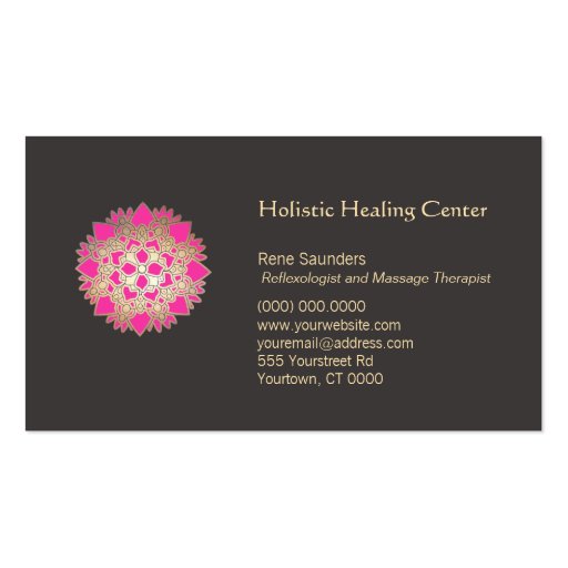 Pink Lotus Holistic Healing Arts Business Card (front side)