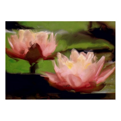 Pink Lotus in Oils ACEO Business Cards (front side)