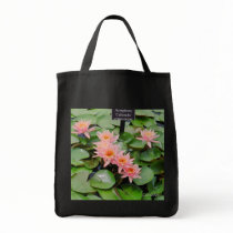 "Pink Lotus Lilies" Grocery/Wine Bag by CaroleArt "Pink Lotus Lilies" Grocery/Wine Bag