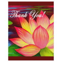 Pink Lotus Water Lily Flower Thank You - Multi Flyers
