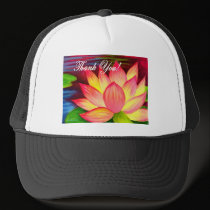 Pink Lotus Water Lily Flower Thank You - Multi hats