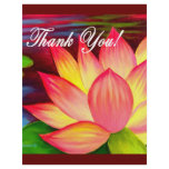 Pink Lotus Water Lily Flower Thank You - Multi Personalized Letterhead