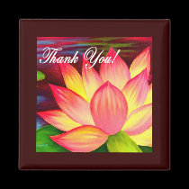 Pink Lotus Water Lily Flower Thank You - Multi magnets