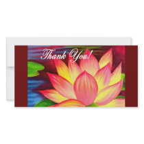 Pink Lotus Water Lily Flower Thank You - Multi photo cards