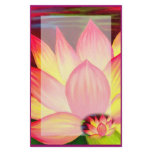 Pink Lotus Water Lily Flowers Painting Stationary Stationery Paper
