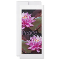 Pink Lotus with Peace rack cards
