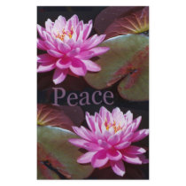 Pink Lotus with Peace Custom Stationery