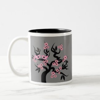 Pink Love Birds On Sakura Tree Mugs mug