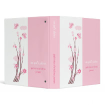 Pink Love Birds Spring Flowers Baby Album binders by Ruxique Pink Love Birds Spring Flowers Baby Album binders
