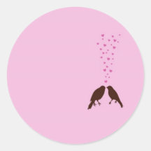 Pink Love Birds Sticker