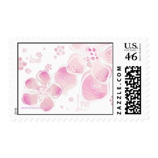 Pink Love Blossoms Postage stamp
