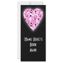 Pink Love Heart! Bookmark. Stars Etc! rack cards by PsyborgAli Pink Love Heart! Bookmark. Stars Etc! rack cards