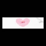 Pink Love Heart bumper stickers