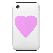Pink love heart on white. iPhone 3 tough cover