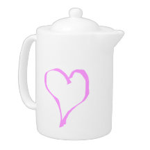 Pink love heart on white.