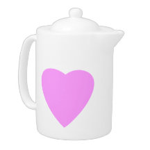 Pink love heart on white.