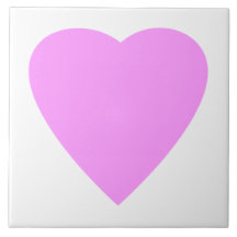 Pink love heart on white. tiles