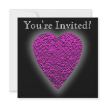 Pink Love Heart! Playing Card Pattern! invitations by PsyborgAli Pink Love Heart! Playing Card Pattern! invitations