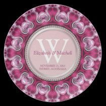 Pink Love Hearts Monogram Keepsake Plate plates
