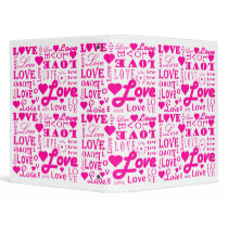 Pink Love, Love, Love, Love, Love, Love Binders