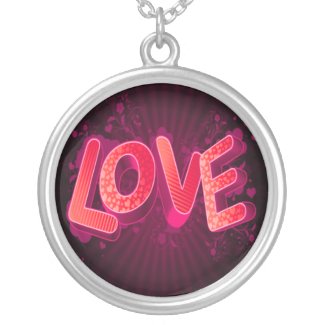 pink love necklace