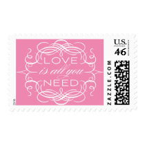 Pink Love Postage Calligraphy