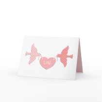 Pink Lovebirds Greeting Cards