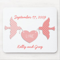 Pink Lovebirds Mouse Mat