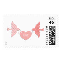 Pink Lovebirds Stamps