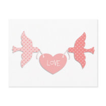 Pink Lovebirds Postcard