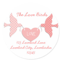 Pink Lovebirds Sticker