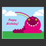 Pink Mad Dragon Birthday postcards