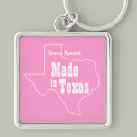 Pink made In Texas Keychain keychains