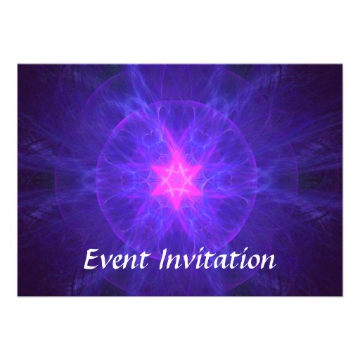 Pink Magen David Custom Invitations (front side)