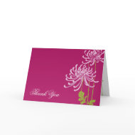 Pink Magenta Floral Thank You Greeting Notes card