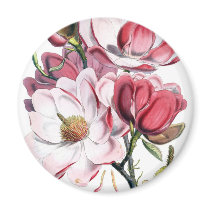Pink Magnolia Flowers magnets