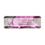 Pink magonlia Monogram Return Address Labels