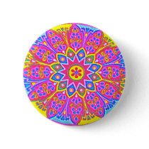 Pink Mandala Fashion Button Pin