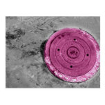 Pink Manhole Cover Post Card