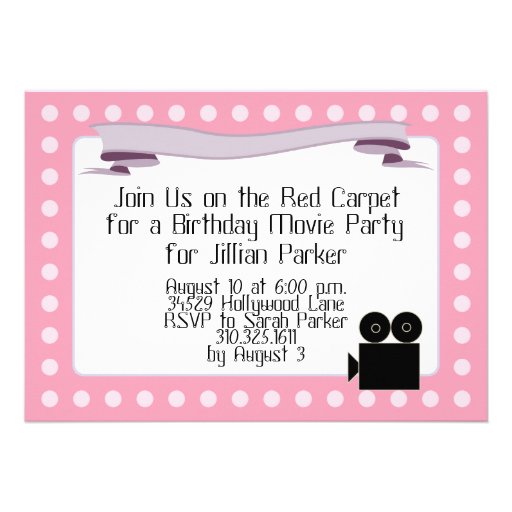Pink Marquis - Birthday Movie Party Invitations